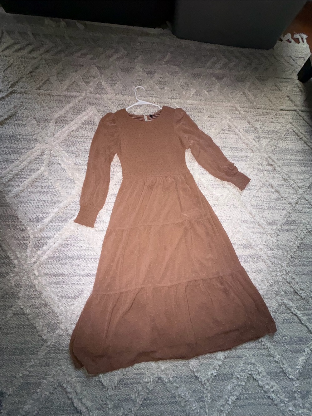 Brown Tiered Midi Dress - Picture 4 of 4